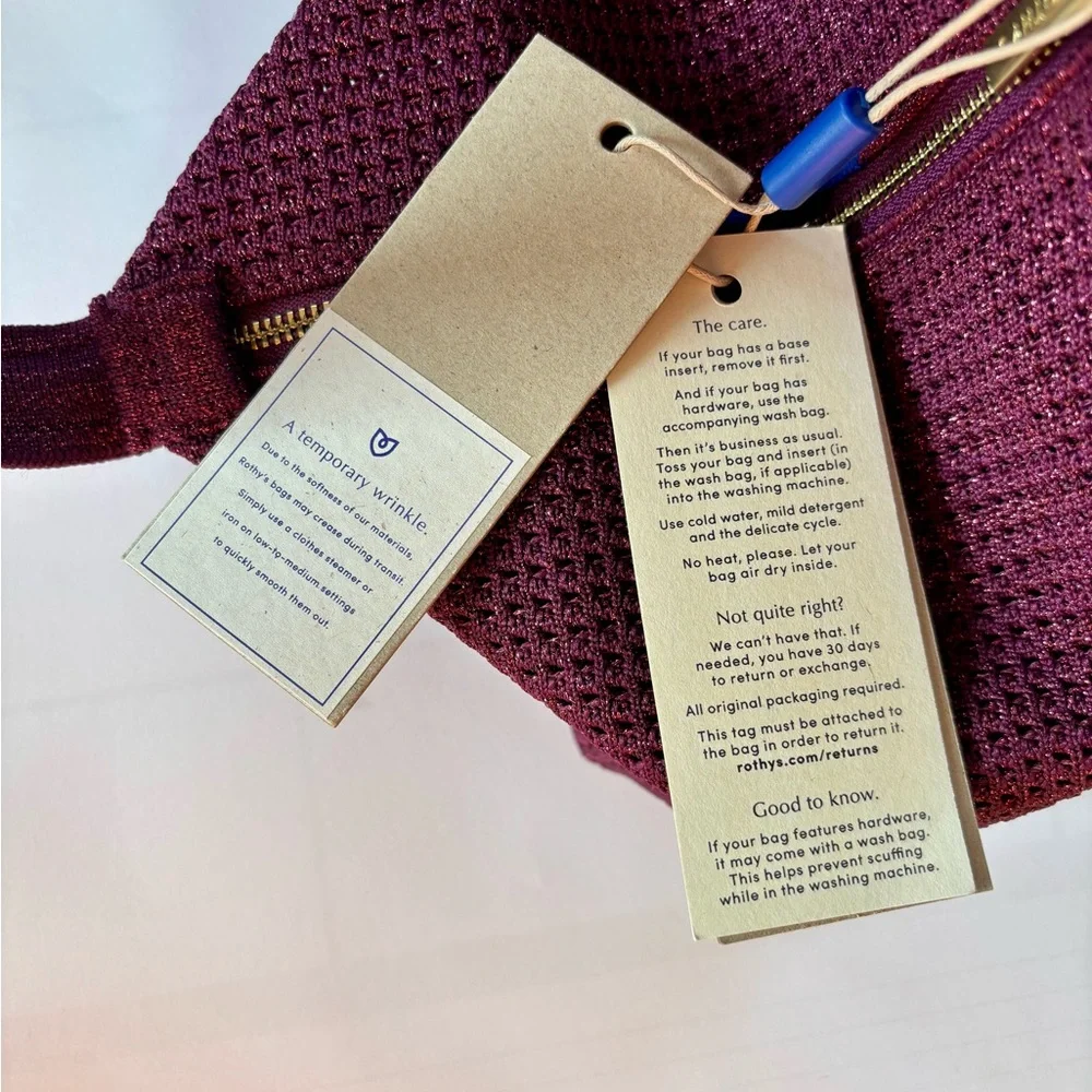 NWT Rothy's The Party Pouch in Garnet Sparkle - Picture 10 of 14